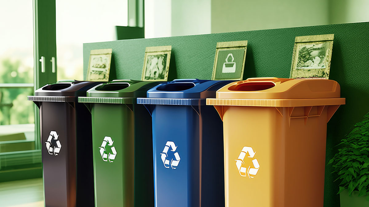 Cubos de basura de reciclaje para espacios reducidos